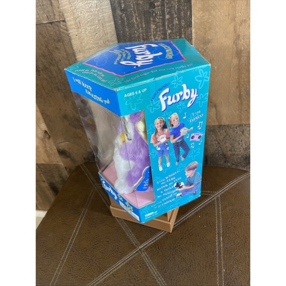 Furby Tiger Electric Special Limited Edition Pastel Purple Yellow Blue Eyes Vtg - Picture 10 of 16